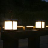 Minimalist Square Lantern Metal Outdoor Table Lamp Image - 9