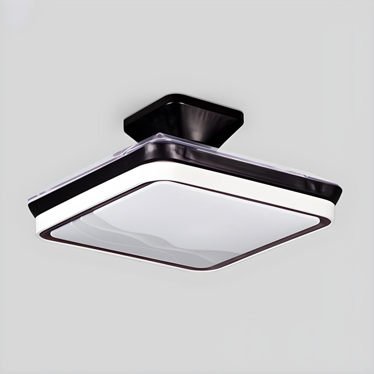 Minimalist Square LED Modern Ceiling Fan with Light Image - 10