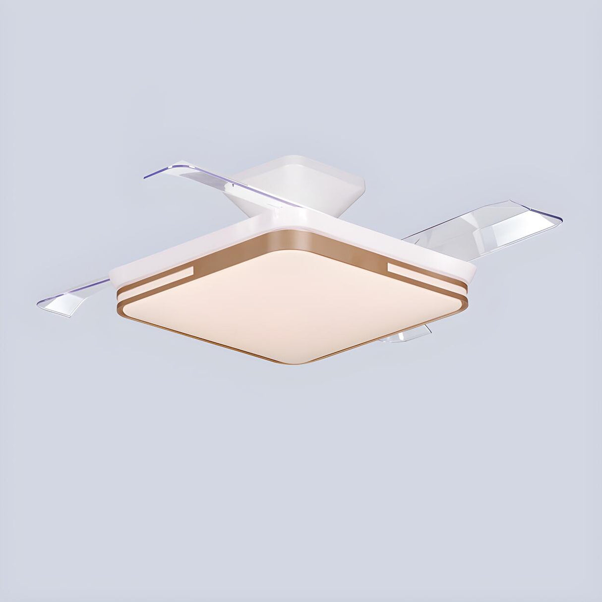 Minimalist Square LED Modern Ceiling Fan with Light Image - 3