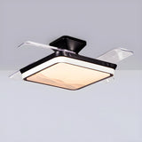 Minimalist Square LED Modern Ceiling Fan with Light Image - 5