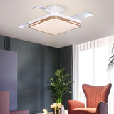 Minimalist Square LED Modern Ceiling Fan with Light Image - 6