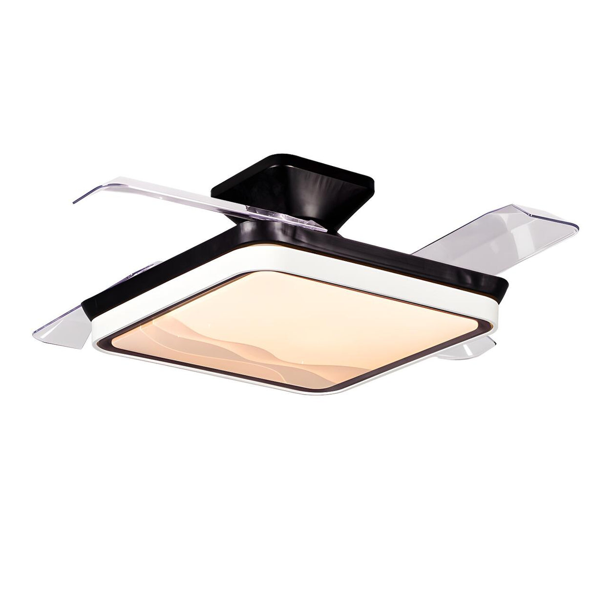 Minimalist Square LED Modern Ceiling Fan with Light Image - 8