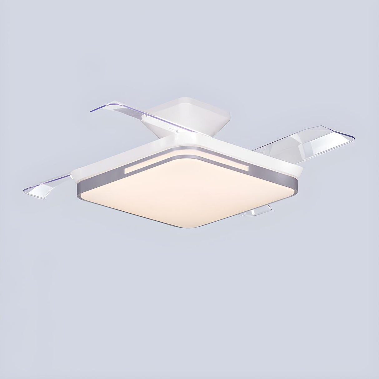 Minimalist Square LED Modern Ceiling Fan with Light Image - 9