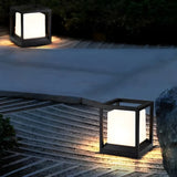 Minimalist Square Metal Frame Cube Outdoor Table Lamp Image - 16