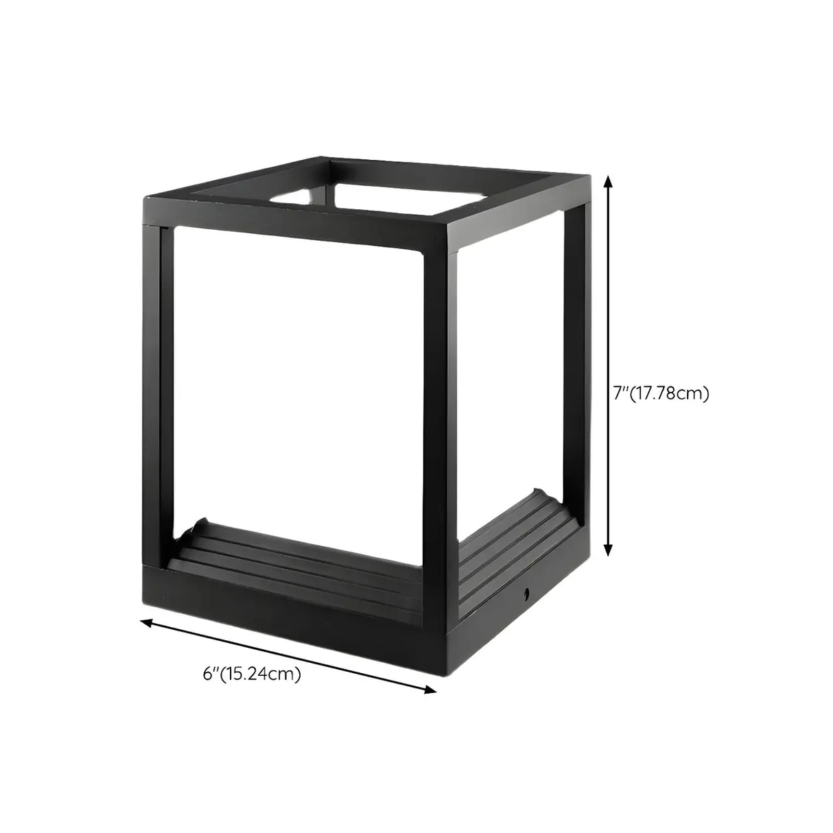 Minimalist Square Metal Frame Cube Outdoor Table Lamp 