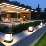 Minimalist Square Metal Frame Cube Outdoor Table Lamp Image - 4