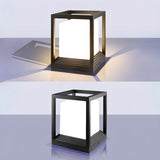 Minimalist Square Metal Frame Cube Outdoor Table Lamp Image - 7