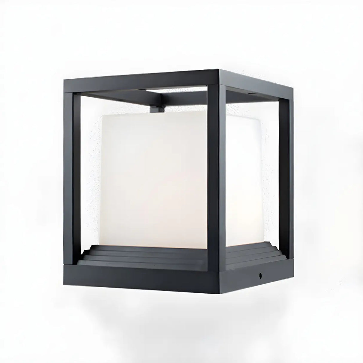 Minimalist Square Metal Frame Cube Outdoor Table Lamp Image - 9