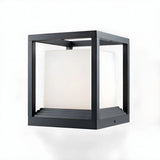 Minimalist Square Metal Frame Cube Outdoor Table Lamp Image - 9