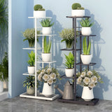 Minimalist Square Metal Multi-Tier Plant Stand White Image - 2