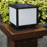 Minimalist Square Metal Outdoor Black LED Column Light Image - 12