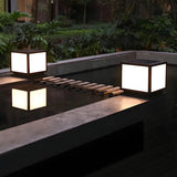 Minimalist Square Metal Outdoor Black LED Column Light Image - 14