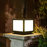 Minimalist Square Metal Outdoor Black LED Column Light Image - 15