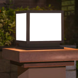 Minimalist Square Metal Outdoor Black LED Column Light Image - 4