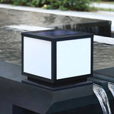 Minimalist Square Metal Outdoor Black LED Column Light Image - 5