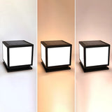 Minimalist Square Metal Outdoor Black LED Column Light Image - 7