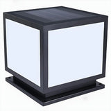 Minimalist Square Metal Outdoor Black LED Column Light Image - 8