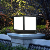 Minimalist Square Metal Solar Outdoor Post Light Black Image - 13