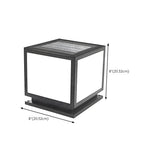 Minimalist Square Metal Solar Outdoor Post Light Black #size