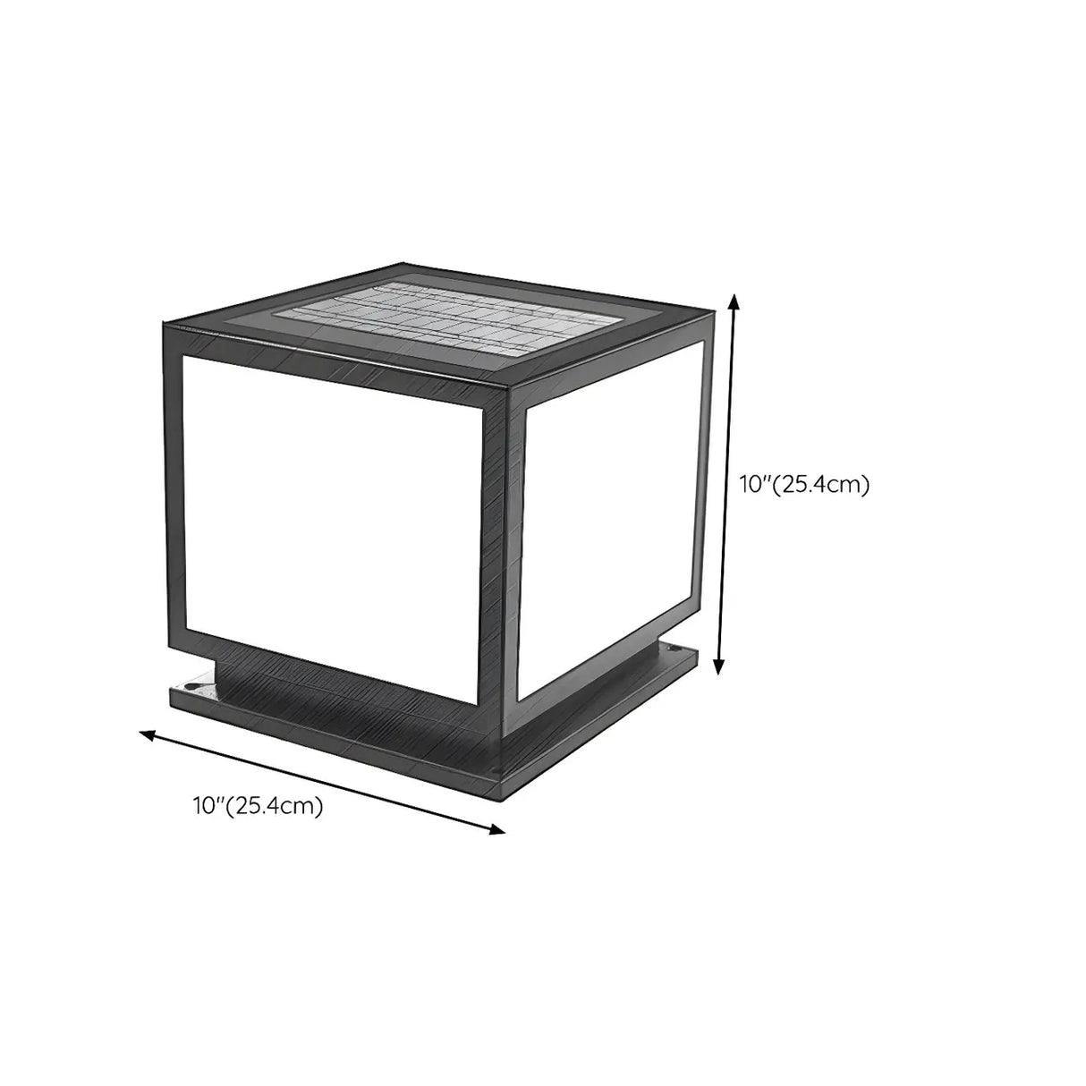 Minimalist Square Metal Solar Outdoor Post Light Black Image - 17