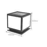 Minimalist Square Metal Solar Outdoor Post Light Black Image - 17