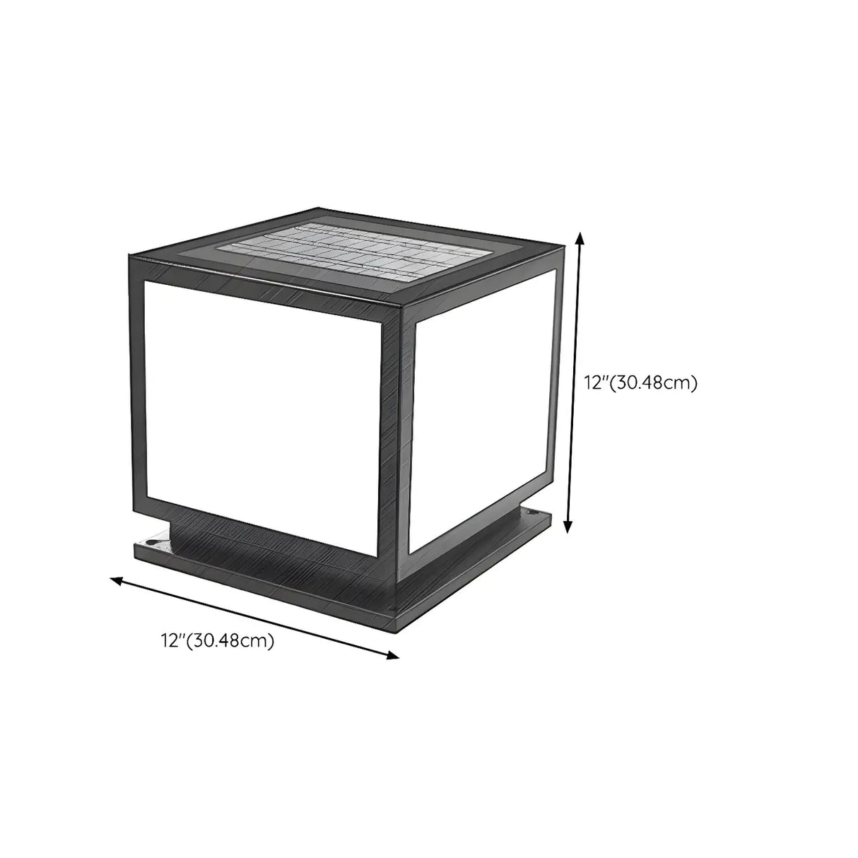 Minimalist Square Metal Solar Outdoor Post Light Black Image - 18