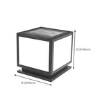 Minimalist Square Metal Solar Outdoor Post Light Black Image - 18