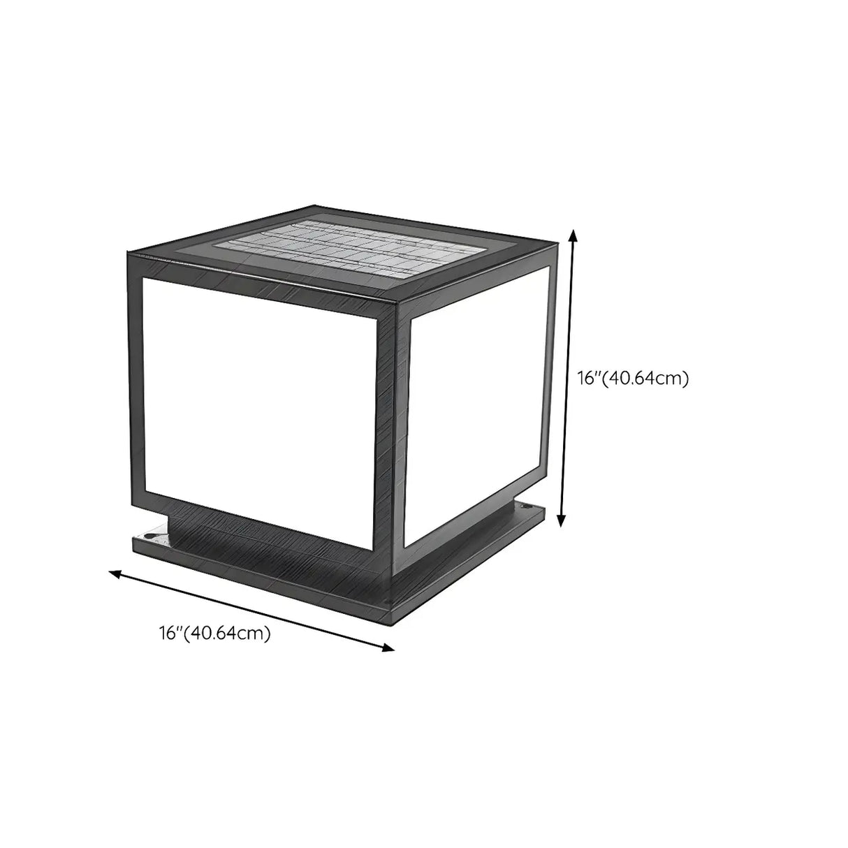 Minimalist Square Metal Solar Outdoor Post Light Black Image - 19