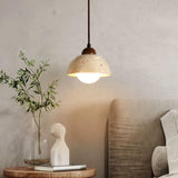 Minimalist Stone Cylinder DIsc Pendant Light Flexible Length Image - 18