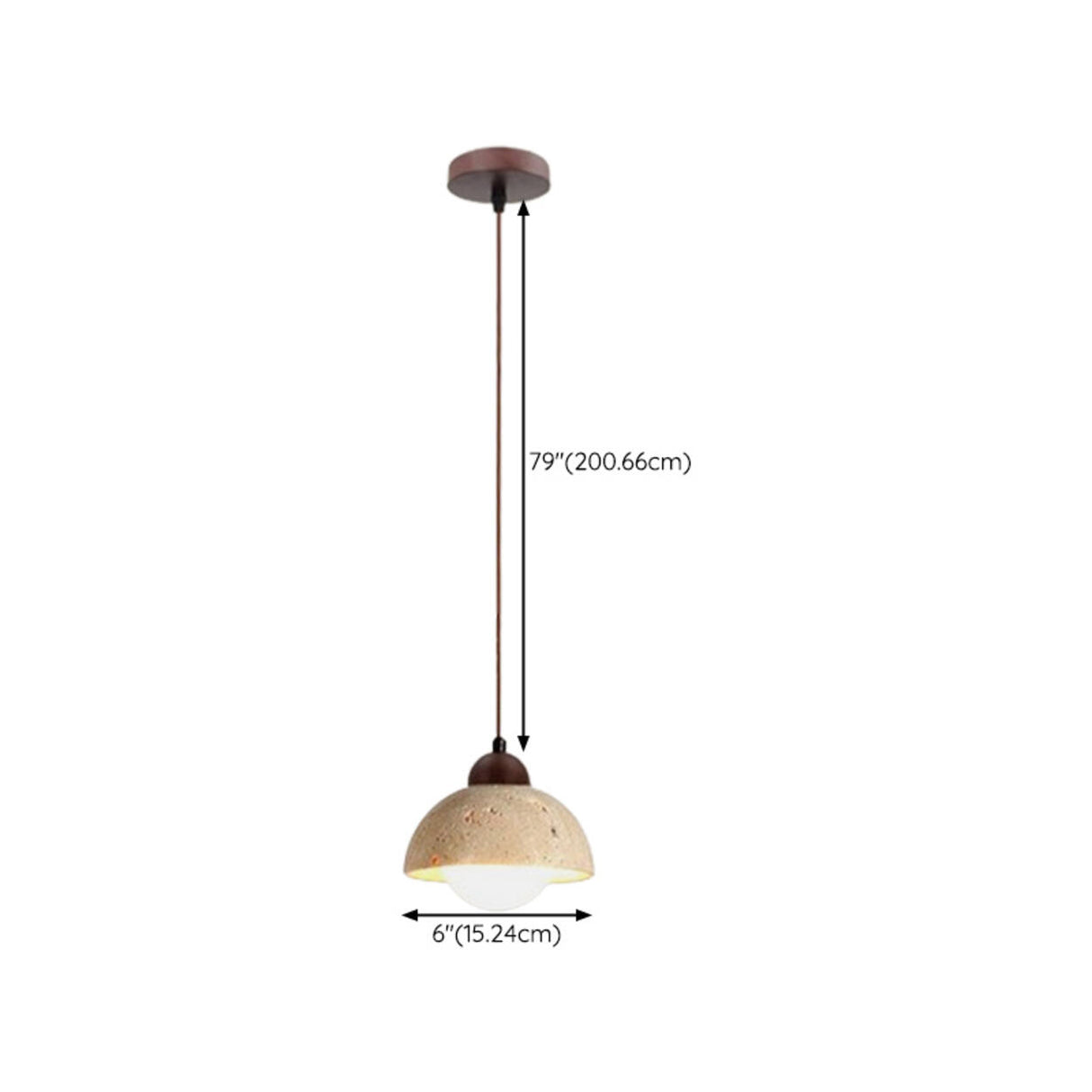 Minimalist Stone Cylinder DIsc Pendant Light Flexible Length Image - 20