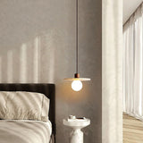 Minimalist Stone Cylinder DIsc Pendant Light Flexible Length Image - 8