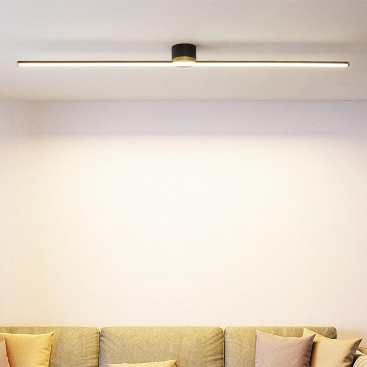 Minimalist Strip Linear LED Semi-Flush Mount Light Image - 16