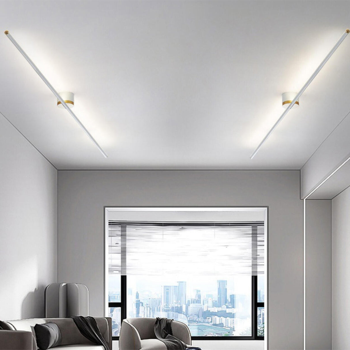 Minimalist Strip Linear LED Semi-Flush Mount Light Image - 17