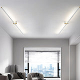 Minimalist Strip Linear LED Semi-Flush Mount Light Image - 17