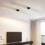 Minimalist Strip Linear LED Semi-Flush Mount Light Image - 6