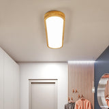 Minimalist Strip Wooden Flush Mount Light 3-Light Image - 4