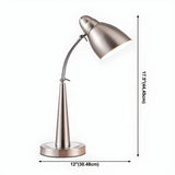 Minimalist Stylish Silver Cone Base Bedside Table Lamp #size