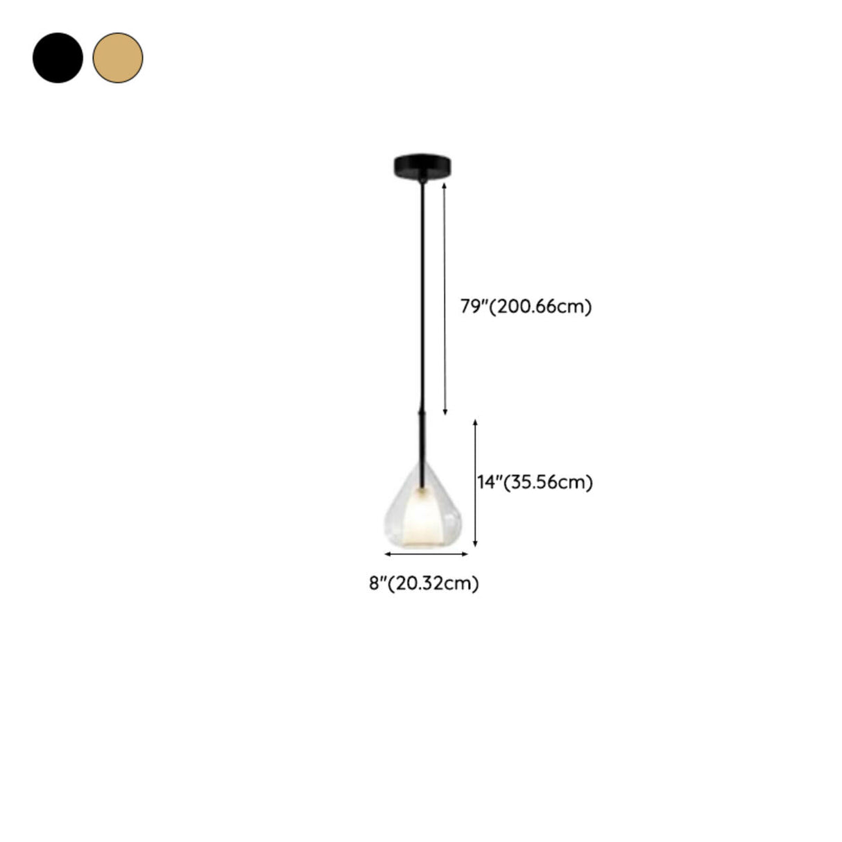 Minimalist Teardrop Clear Glass Pendant Light 