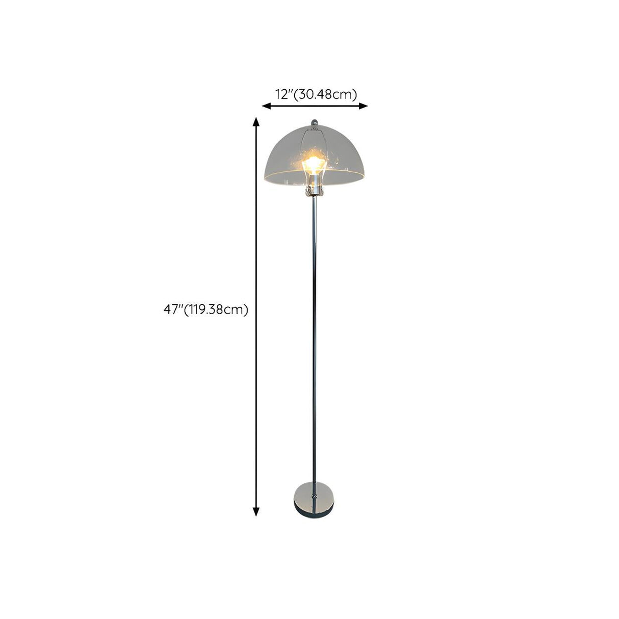 Minimalist Transparent Glass Dome LED Floor Lamp 