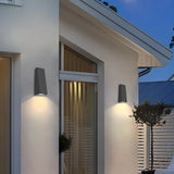 Minimalist Triangle Black Metal Outdoor LED Wall Light Image - 4