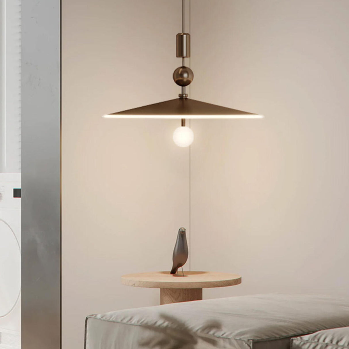 Minimalist UFO Metal Bedroom Pendant Light Flexible Length Image - 5