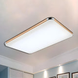 Minimalist Ultra-Thin Gold Square LED Flush Mount Light Image - 13