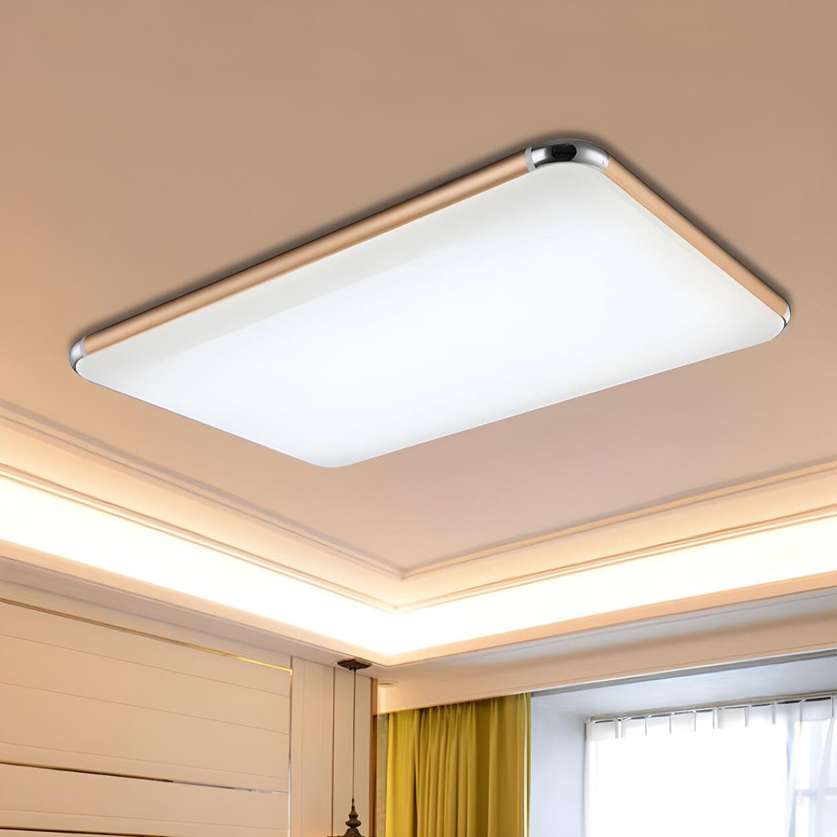 Minimalist Ultra-Thin Gold Square LED Flush Mount Light Image - 16