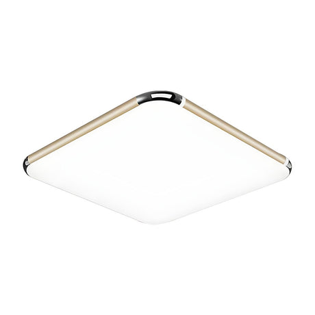 Minimalist Ultra-Thin Gold Square LED Flush Mount Light Image - 2