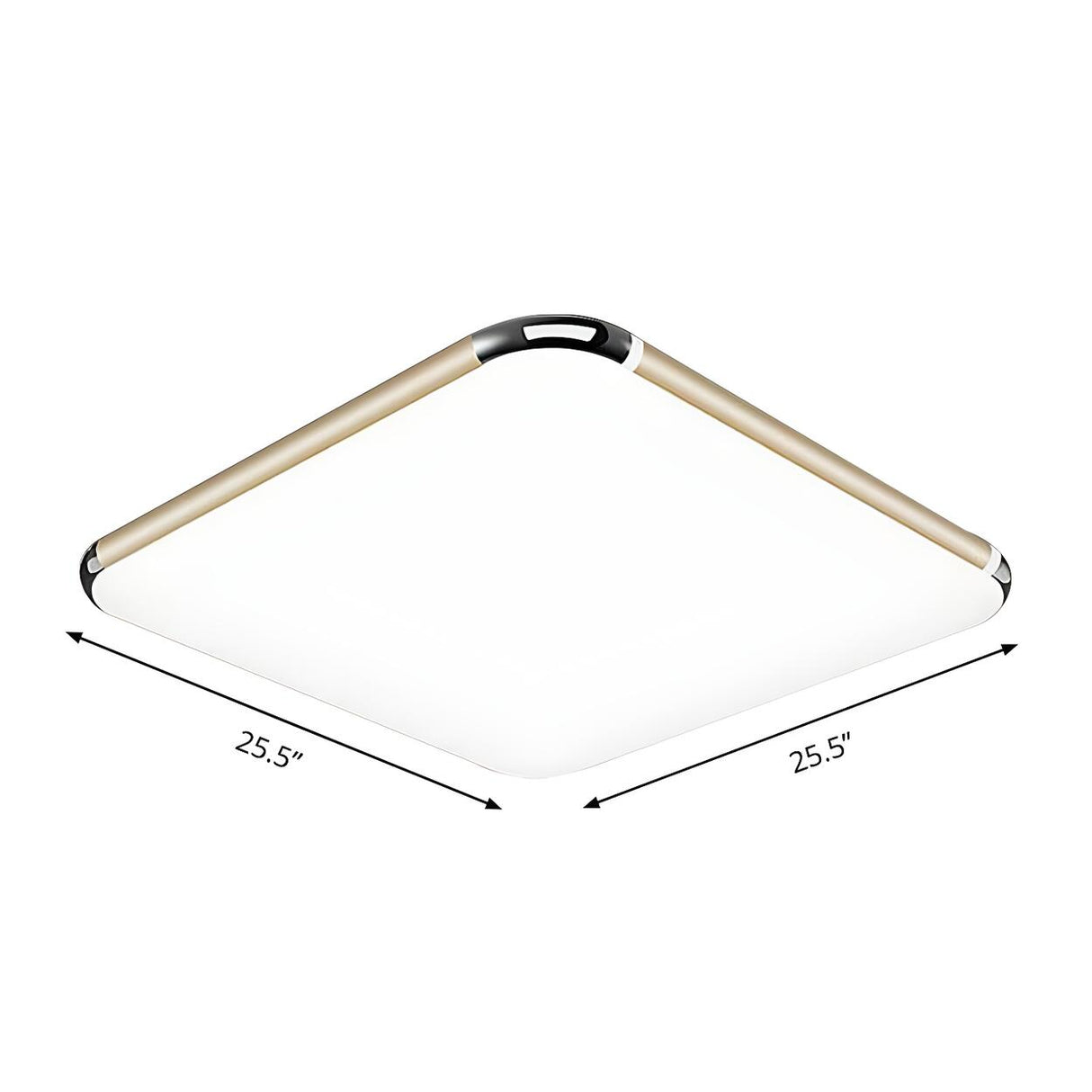 Minimalist Ultra-Thin Gold Square LED Flush Mount Light Image - 4