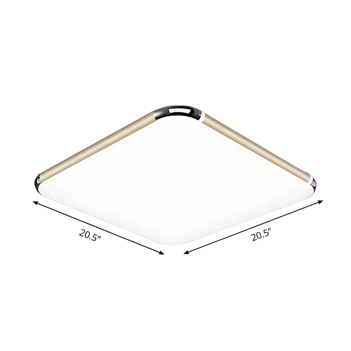 Minimalist Ultra-Thin Gold Square LED Flush Mount Light Image - 5