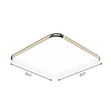 Minimalist Ultra-Thin Gold Square LED Flush Mount Light Image - 5