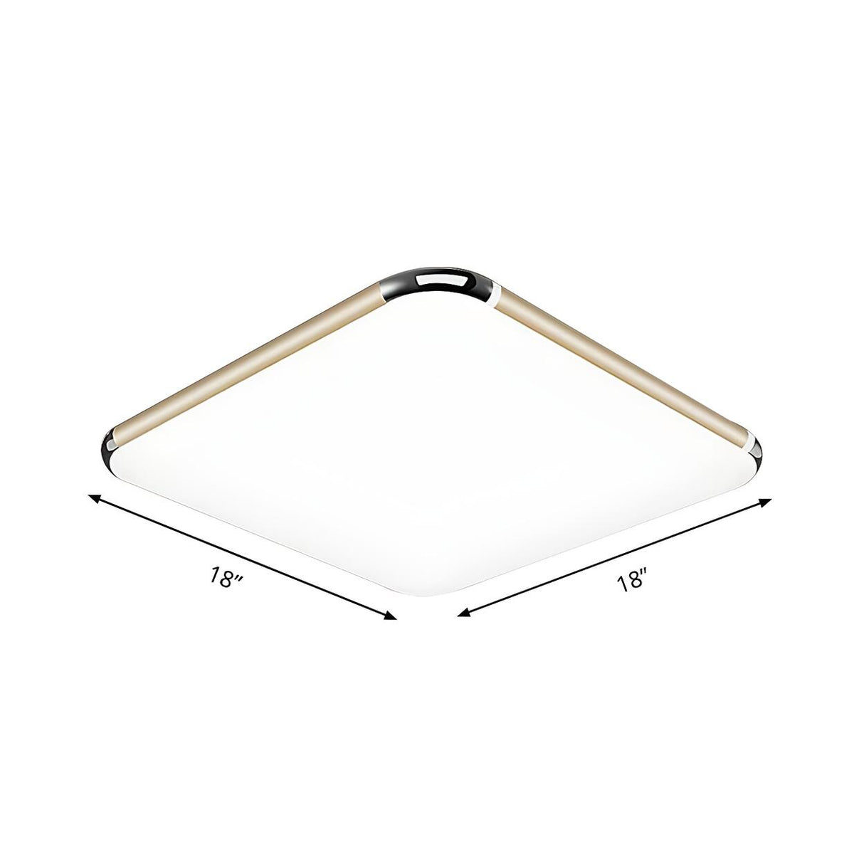 Minimalist Ultra-Thin Gold Square LED Flush Mount Light Image - 6