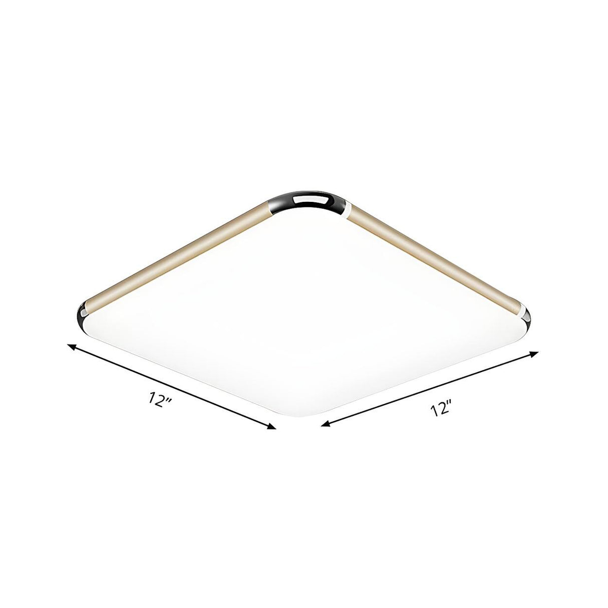 Minimalist Ultra-Thin Gold Square LED Flush Mount Light Image - 7