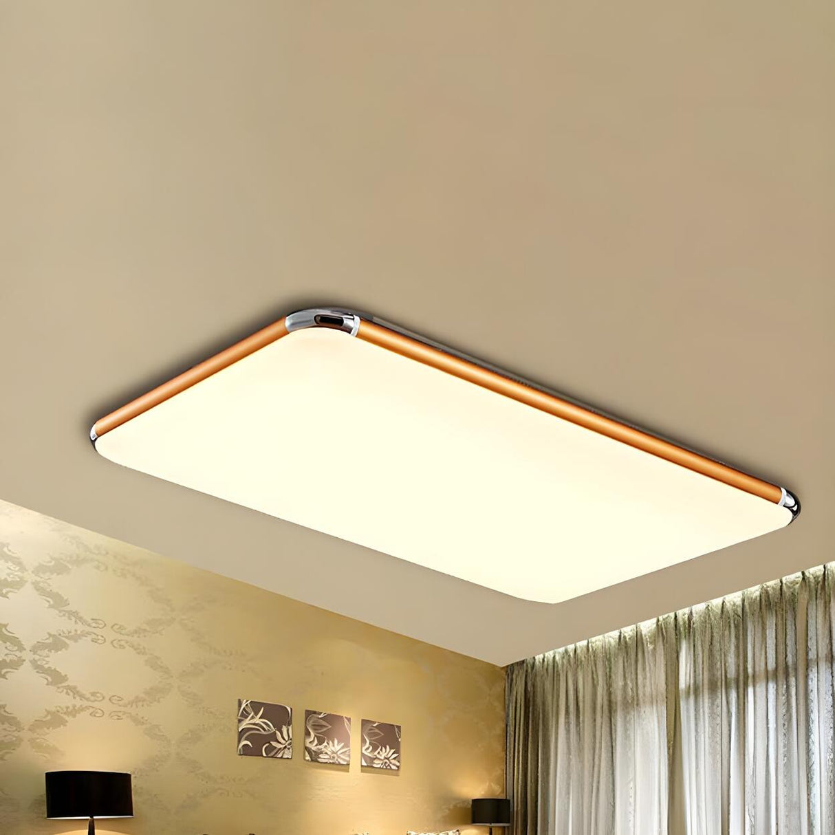 Minimalist Ultra-Thin Gold Square LED Flush Mount Light Image - 9